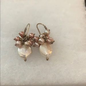 One of a kind pearl cluster earrings.
